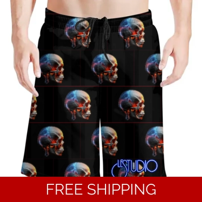 Le Studio Skull 3 Beach Shorts